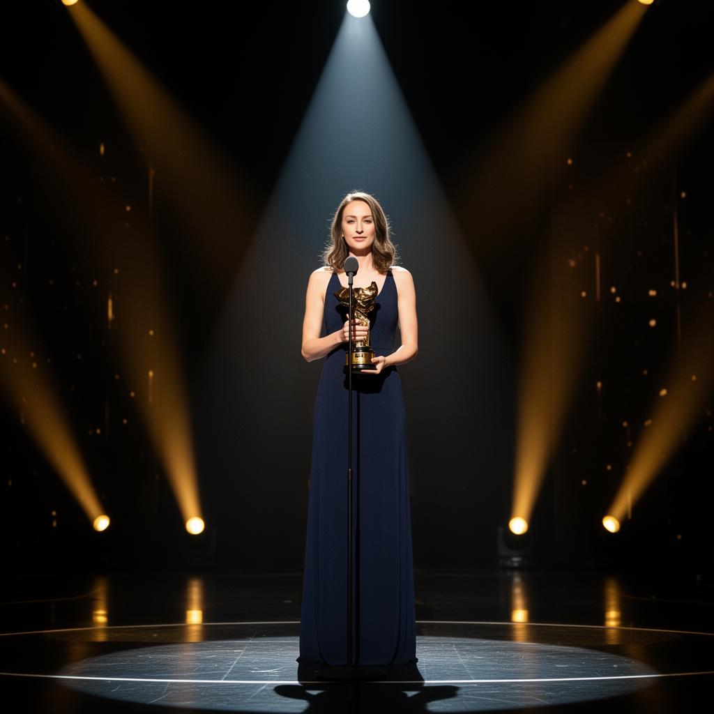 Hostess on award stage